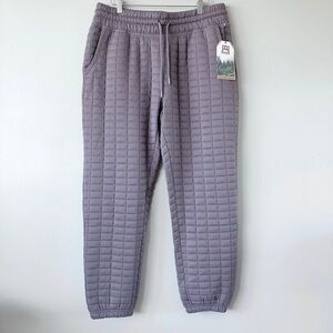 Outdoor supply Co. quilted sweatpants LG NWT purple joggers